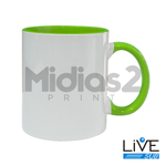 CANECA 325ML CERÂMICA SUBLIMÁTICO - LIVESUB - BRANCO COM INTERIOR E ALÇA