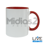 CANECA 325ML CERÂMICA SUBLIMÁTICO - LIVESUB - BRANCO COM INTERIOR E ALÇA