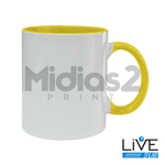 CANECA 325ML CERÂMICA SUBLIMÁTICO - LIVESUB - BRANCO COM INTERIOR E ALÇA