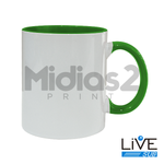 CANECA 325ML CERÂMICA SUBLIMÁTICO - LIVESUB - BRANCO COM INTERIOR E ALÇA