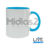 CANECA 325ML CERÂMICA SUBLIMÁTICO - LIVESUB - BRANCO COM INTERIOR E ALÇA