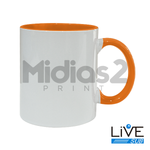 CANECA 325ML CERÂMICA SUBLIMÁTICO - LIVESUB - BRANCO COM INTERIOR E ALÇA