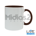 CANECA 325ML CERÂMICA SUBLIMÁTICO - LIVESUB - BRANCO COM INTERIOR E ALÇA