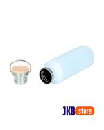 Garrafa Térmica Inox Resinado Com Tampa Bambu - JKB - 500ml - Branco Brilho