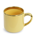CANECA IMPERIAL CERÂMICA RESINADA - LIVESUB - 400ml - AMARELO COM ALÇA E BORDA DOURADO