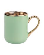 CANECA IMPERIAL CERÂMICA RESINADA - LIVESUB - 325ml - VERDE MENTA COM ALÇA E BORDA DOURADO