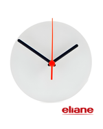 Azulejo Relógio Cerâmica Resinado - Eliane - Com Máquina - 20cm Redondo - Branco Brilho