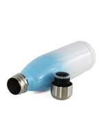 Garrafa Térmica Cola Inox Resinado Parede Dupla - JKB - 500ml - Bicolor Azul Claro e Branco