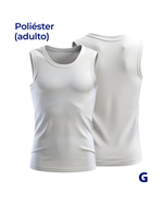 Camisa Regata 100% Poliéster - M2P - Adulto G - Branca