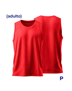 Camisa Regata 100% Poliéster - M2P - Adulto P - Vermelho