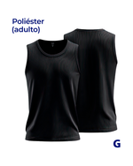 Camisa Regata 100% Poliéster - M2P - Adulto G - Preto
