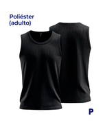 Camisa Regata 100% Poliéster - M2P - Adulto P - Preto