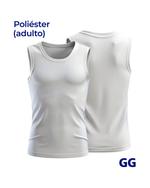 Camisa Regata 100% Poliéster - M2P - Adulto GG - Branca