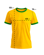 Camisa Brasil 100% Algodão Select - Adulto - Amarelo e Verde