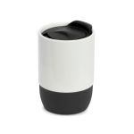 COPO BUDDY CERÂMICA RESINADO - LIVESUB - 325ml - BRANCO FOSCO COM TAMPA ACRÍLICO E BASE SILICONE PRETO