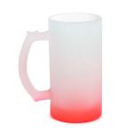 Caneca Chopp Vidro Resinado - Livesub - 475ml - Degradê Jateado e Vermelho