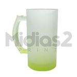 Caneca Chopp Vidro Resinado - Livesub - 475ml - Degradê Jateado e Verde