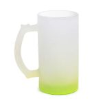Caneca Chopp Vidro Resinado - Livesub - 475ml - Degradê Jateado e Amarelo Limão