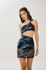VESTIDO PAETE RENDA