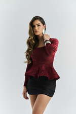 CAMISA MANGA LONGA TULE PEPLUM