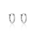Argola em Ouro Branco 18k tamanho M com fecho Italiano