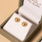 Brinco Coração Bolinhas em Ouro 18k