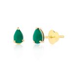 Brinco Esmeralda Gota em Ouro 18k