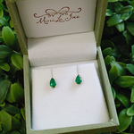 Brinco Esmeralda Gota em Ouro 18k