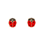 Brinco Joaninha Esmaltada em Ouro 18k Infantil