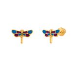 Brinco Libélula Esmaltada Ouro 18k Infantil