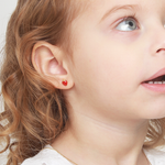 Brinco Morango Esmaltado em Ouro 18k Infantil