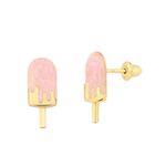 Brinco Picolé Esmaltado em Ouro 18k Infantil