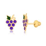 Brinco Uva Esmaltada em Ouro 18k Infantil