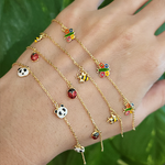 Pulseira Panda Esmaltada em Ouro 18k Infantil