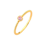 Anel Safira Rosa com Bolinhas em Ouro 10k