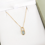 Colar Cadeado com Turmalina Azul em Ouro 18k