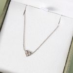 Colar Coração de Brilhantes em Ouro Branco 18k