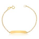 Pulseira Bebê Personalizada com Placa para Nome em Ouro 18k