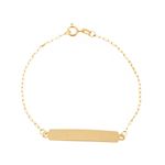 Pulseira Bebê com Placa para Nome em Ouro 18k