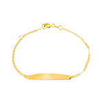 Pulseira Bebê com Placa para Nome Piastrine em Ouro 18k