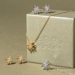 Colar Rosa dos Ventos Brilhantes em Ouro 18k