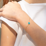 Pulseira Borboleta Turquesa Ouro 18k