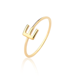 Anel Letra em Ouro 18k