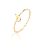Anel Letra em Ouro 18k