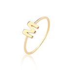 Anel Letra em Ouro 18k