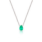 Colar Esmeralda Colombiana em Ouro Branco 18k