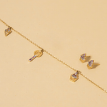 Brinco Cupcake Pedras Naturais em Ouro 18k
