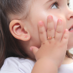 Brinco Borboleta Esmaltada Coral em Ouro 18k Infantil