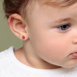 Brinco Joaninha Esmaltada em Ouro 18k Infantil