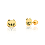 Brinco Gato Ouro 18k